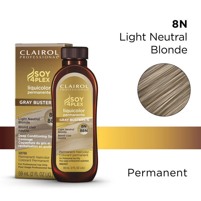 Clairol Professional Soy4Plex Liquicolor Permanent 8N Light Neutral Blonde