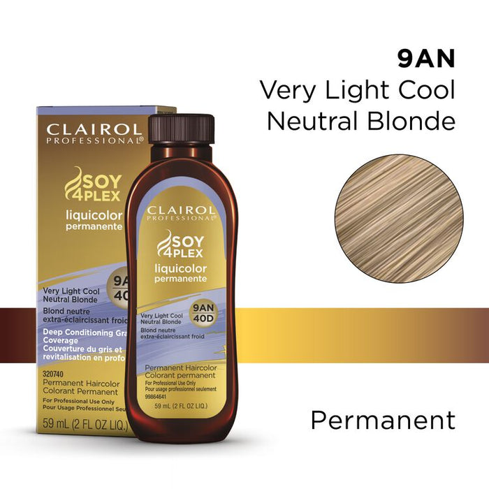 Clairol Professional Soy4Plex Liquicolor Permanent 9AN Very Light Cool Neutral Blonde