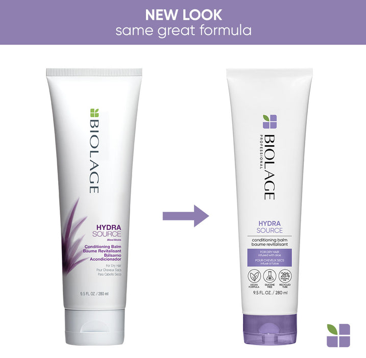 Matrix Biolage Hydra Source Conditioning Balm comparison of old vs. new packaging