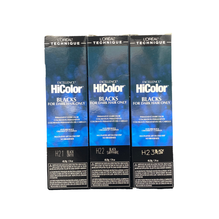 L'Oreal Excellence HiColor - Blacks for Dark Hair Only 1.74 oz.