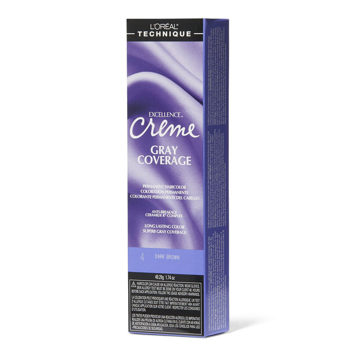 L'Oreal Excellence Creme Gray Coverage Hair Color 1.74 oz. 4 Dark Brown