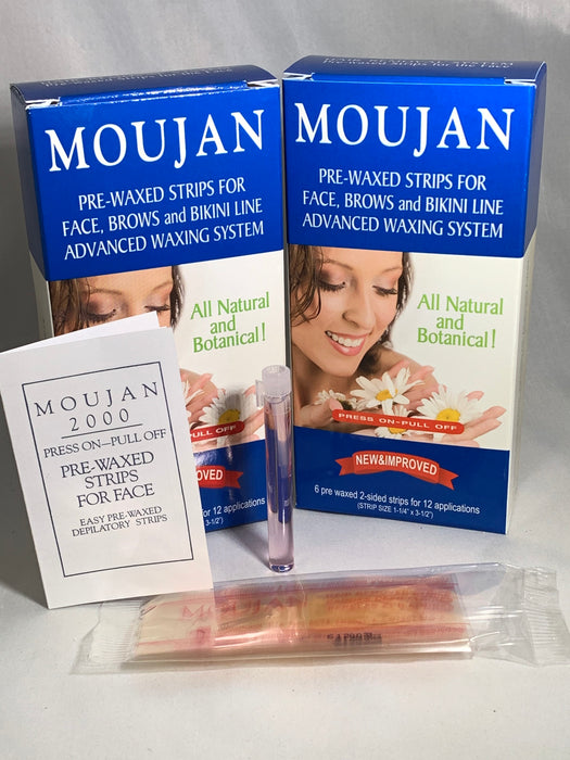 Moujan Pre-Waxed Strips for Face, Brows, and Bikini Line