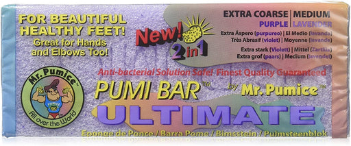 Mr. Pumice Ultimate Pumice Bar 2 in 1 (Coarse/Medium), Lavender/Purple