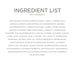 Ingredient List