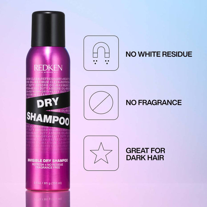 Redken Invisible Dry Shampoo leaves no white residue and has no fragrance. A great pick for dark hair.