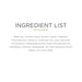 Ingredient list