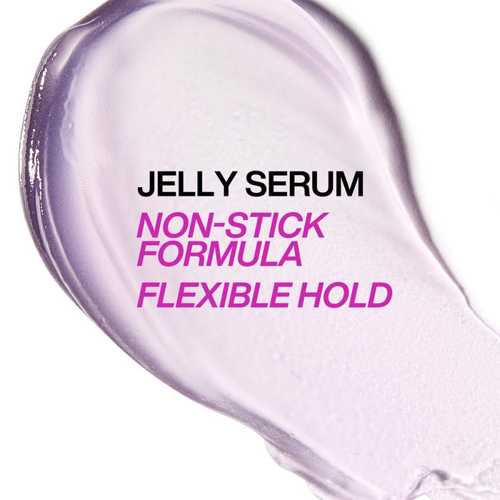 Redken Big Blowout Heat Protecting Jelly texture. Heat protecting jelly with flexible hold and non-sticky formula