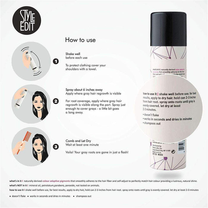How to use Style Edit Root Concealer Touch Up Spray 2oz.