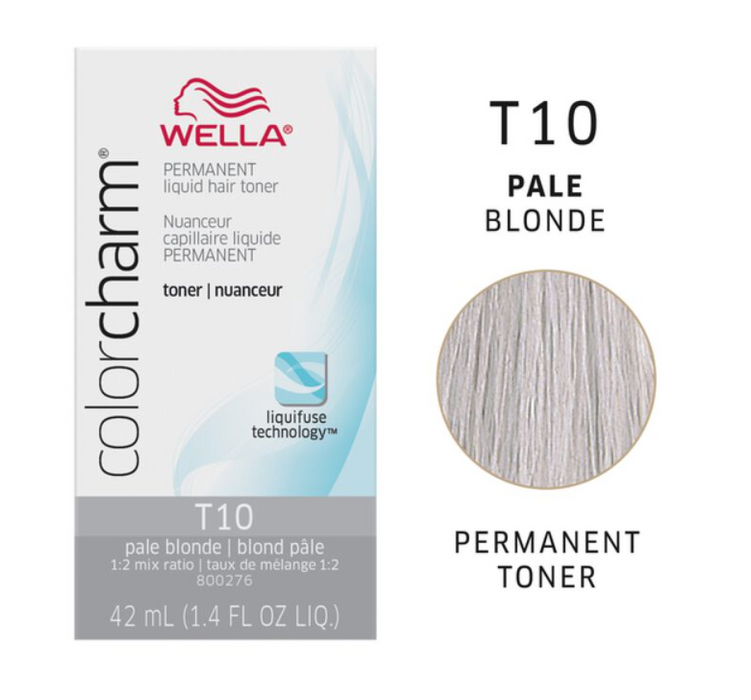 Wella Color Charm Permanent Liquid Toners 1.4oz. (T10 Pale Blonde)