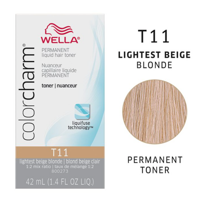 Wella Color Charm Permanent Liquid Toners 1.4oz. (T11 Lightest Beige Blonde)