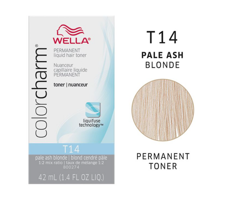 Wella Color Charm Permanent Liquid Toners 1.4oz. (T14 Pale Ash Blonde)