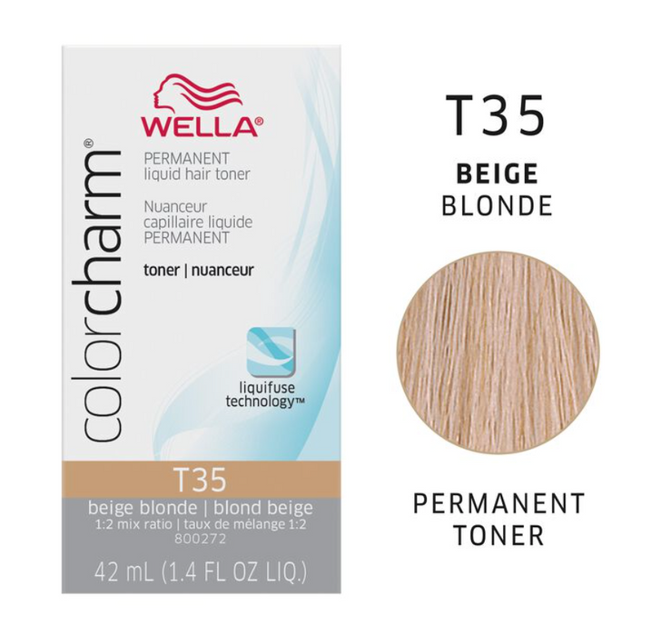 Wella Color Charm Permanent Liquid Toners 1.4oz. (T35 Beige Blonde)