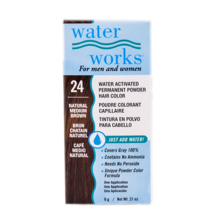 Water Works Water Activated Permanent Hair Color #24 Natural Medium Brown