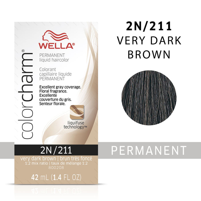 Wella Color Charm Permanent Liquid Color 1.4oz. 2N Very Dark Brown