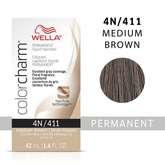Wella Color Charm Permanent Liquid Color 1.4oz. 4N Medium Brown