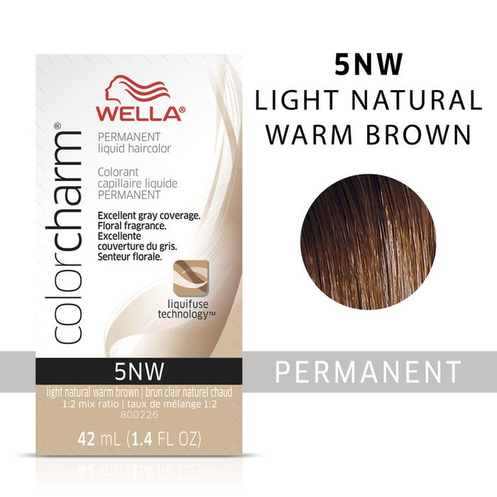 Wella Color Charm Permanent Liquid Color 1.4oz. 5NW Light Natural Warm Brown