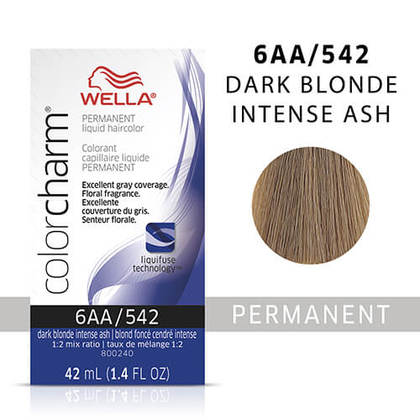 Wella Color Charm Permanent Liquid Color 1.4oz. 6AA Dark Blonde Intense Ash