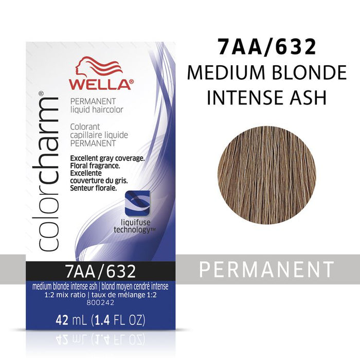 Wella Color Charm Permanent Liquid Color 1.4oz. 7AA Medium Blonde Intense Ash