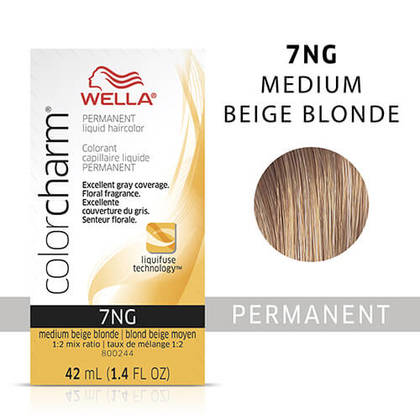 Wella Color Charm Permanent Liquid Color 1.4oz. 7NG Medium Beige Blonde