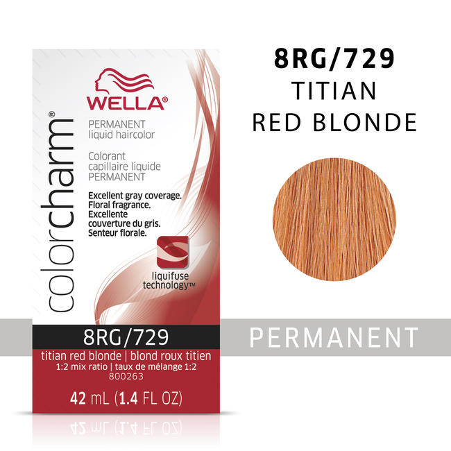 Wella Color Charm Permanent Liquid Color 1.4oz. 8RG Titian Red Blonde