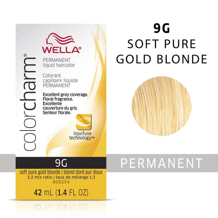 Wella Color Charm Permanent Liquid Color 1.4oz. 9G Soft Pure Gold Blonde