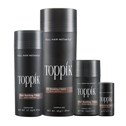 Toppik Hair Building Fibers differing sizes (3 grams, 12 grams, 27.5 grams, 55 grams)